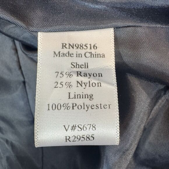 Coldwater Creek Blue Velvet Blazer Paisley Pewter Buttons Women Large Petite - Picture 11 of 11